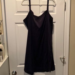 Evelyn Bobbie Navy Silky Cupro Strappy Nightgown Large